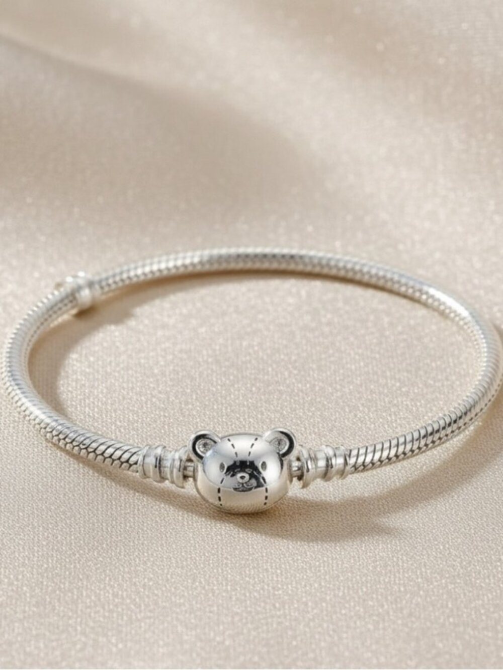 Pandora Style 925 Silver Teddy Bear Bracelet